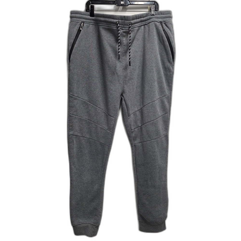 Zoo York Gray Fleece Jogger Sweatpants Men's 4XL Zip Pocket Athletic Lounge Pant